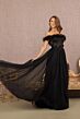 GLS by Gloria GL3138 Feather Neckline Embroidered Corset Dress