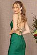 GLS by Gloria GL3141 Lace-Up Back Floral Embellished Dress