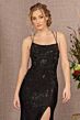 GLS by Gloria GL3141 Lace-Up Back Floral Embellished Dress