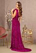 GLS by Gloria GL3154 Feather Slit Asymmetric Neckline Dress