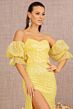 GLS by Gloria GL3155 Detached Sleeves Lace-Up Sequin Dress