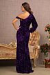 Elizabeth K GL3159 Split Bishop Sleeve Asymmetric Sequin Dress