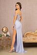 Elizabeth K GL3162 Side Slit Floral Corset Glitter Dress