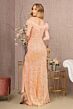 GLS by Gloria GL3164 Feather Neckline High Slit Sequin Dress