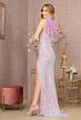 GLS by Gloria GL3165 Feather Back One Shoulder Sequin Dress