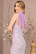 GLS by Gloria GL3165 Feather Back One Shoulder Sequin Dress