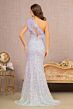 GLS by Gloria GL3165 Feather Back One Shoulder Sequin Dress