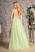 GLS by Gloria GL3202 Embroidered Corset High Slit Dress
