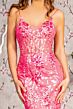 GLS by Gloria GL3205 Layered Skirt Floral Sequin Trumpet Dress