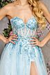 GLS by Gloria GL3209 High Slit Strapless Sweetheart Corset Dress