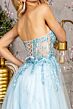 GLS by Gloria GL3209 High Slit Strapless Sweetheart Corset Dress