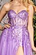 GLS by Gloria GL3209 High Slit Strapless Sweetheart Corset Dress