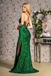 GLS by Gloria GL3217 Illusion Side Slits Corset Top Dress