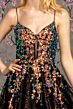 GLS by Gloria GL3218 Floral Corset Lace-Up Glitter Dress