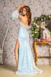 GLS by Gloria GL3247 Detached Sleeves Floral Sequin Dress