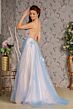 GLS by Gloria GL3250 High Slit Lace-Up Back 3D Floral Dress