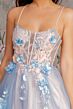 GLS by Gloria GL3250 High Slit Lace-Up Back 3D Floral Dress