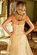 GLS by Gloria GL3256 Strapless Floral Sheer Overskirt Dress