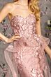GLS by Gloria GL3257 Sheer Overskirt Floral Sweetheart Neck Dress