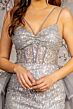 GLS by Gloria GL3273 Removable Overskirt Multi-Strap Glitter Dress