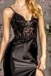 GLS by Gloria GL3330 Floral Corset Slit Skirt V-Back Dress