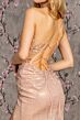 GLS by Gloria GL3355 Embroidered Top One Shoulder Lace-Up Dress