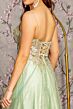 GLS by Gloria GL3377 Illusion Corset Lace-Up Back Glitter Dress