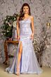 GLS by Gloria GL3382 Scoop Neck Lace Up V-Back Dress