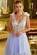 GLS by Gloria GL3393 Sheer Skirt Embellished Top Dress