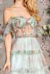 GLS by Gloria GL3394 Illusion Corset Floral Ruffle Dress