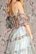 GLS by Gloria GL3394 Illusion Corset Floral Ruffle Dress