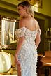 GLS by Gloria GL3409 Cutaway Slit Off The Shoulder 3D Floral Dress