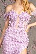 GLS by Gloria GL3409 Cutaway Slit Off The Shoulder 3D Floral Dress
