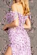 GLS by Gloria GL3409 Cutaway Slit Off The Shoulder 3D Floral Dress