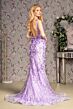 GLS by Gloria GL3410 Bare Back 3D Floral Glitter Dress