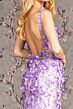 GLS by Gloria GL3410 Bare Back 3D Floral Glitter Dress