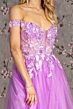 GLS by Gloria GL3443 Floral Corset Off The Shoulder Dress