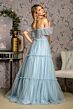 GLS by Gloria GL3453 Tiered Skirt Off The Shoulder Corset Dress