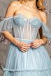 GLS by Gloria GL3453 Tiered Skirt Off The Shoulder Corset Dress