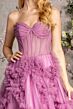 GLS by Gloria GL3455 Ruffle Skirt Strapless Corset Dress