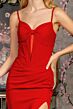 GLS by Gloria GL3458 High Slit Spaghetti Straps Corset Dress