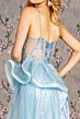 GLS by Gloria GL3459 Side Skirt High Slit Corset Dress
