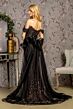 GLS by Gloria GL3496 Beaded Off-The-Shoulder Ruffle Overskirt Dress