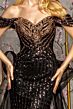 GLS by Gloria GL3496 Beaded Off-The-Shoulder Ruffle Overskirt Dress