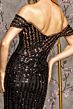 GLS by Gloria GL3496 Beaded Off-The-Shoulder Ruffle Overskirt Dress