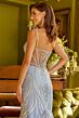 Elizabeth K GL3561 Illusion Corset Floral Glitter Dress