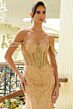Elizabeth K GL3563 Detachable Train Off The Shoulder Corset Dress