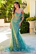 Elizabeth K GL3563 Detachable Train Off The Shoulder Corset Dress