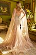 GLS by Gloria GL3585 Beaded Sweetheart Neck Cape Sleeve Dress