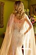 GLS by Gloria GL3585 Beaded Sweetheart Neck Cape Sleeve Dress